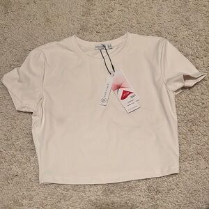 Stradivarius second skin tee in ecru